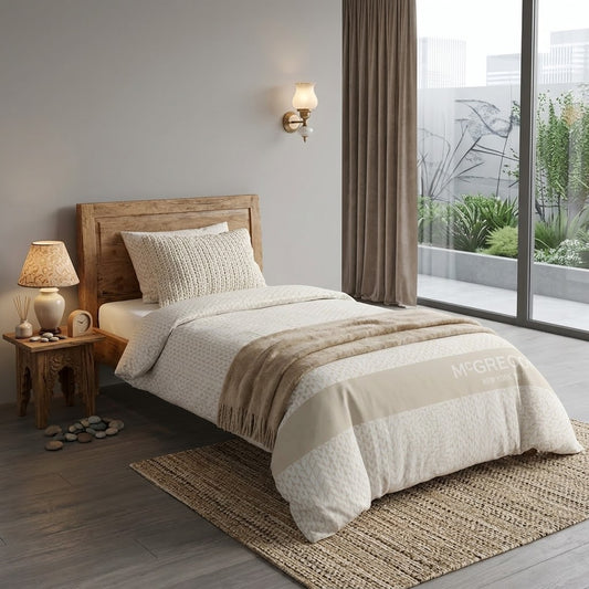 Dekbedovertrek McGregor – Katoen – Roosevelt – Off White – Tweepersoons (140x200Cm) – Off-white & Wit Katoen – Strepen & Hotel Luxe – McGregor
